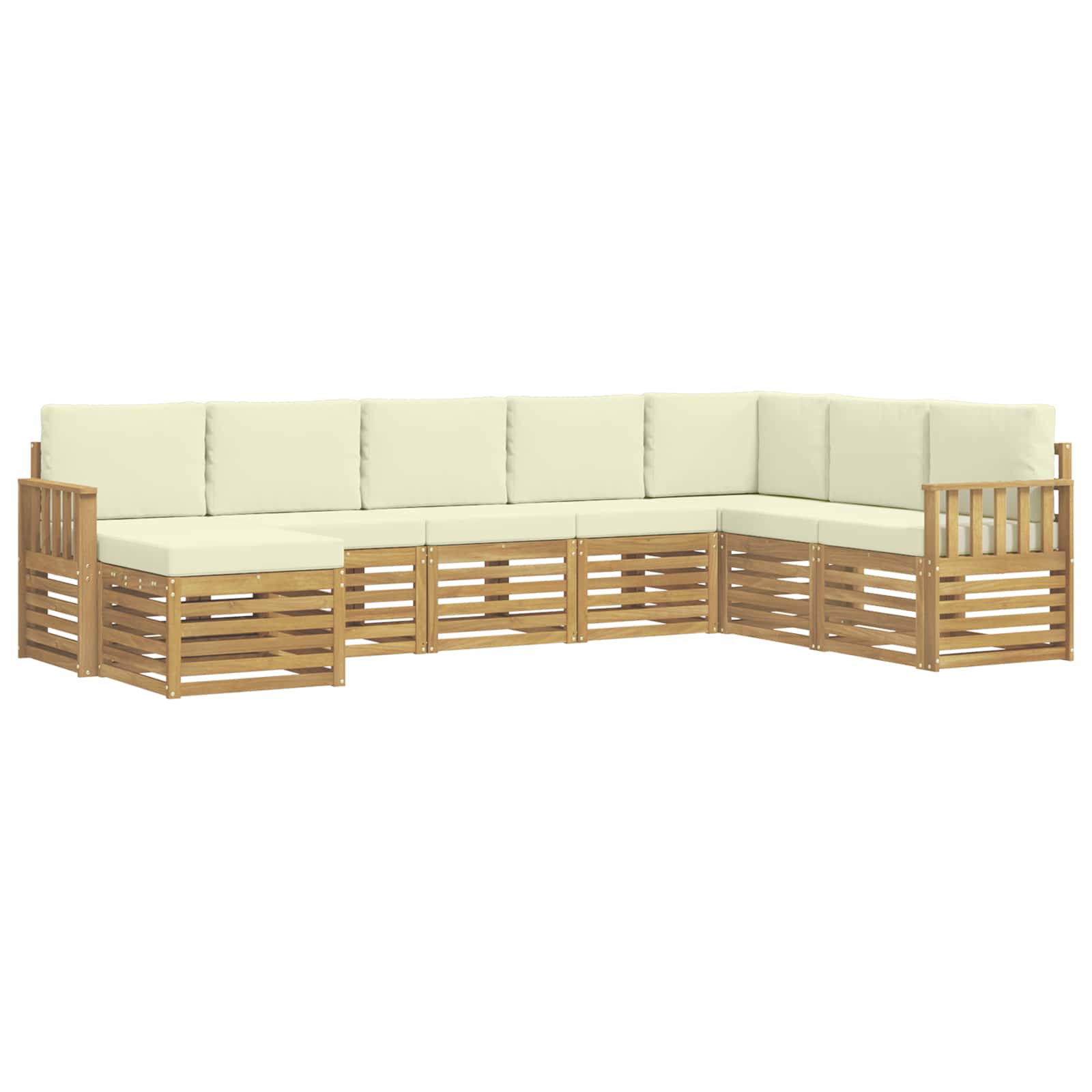 Set vanjskih sofa 8 pcs Bijela i krem 306 x 187,5 x 73 cm