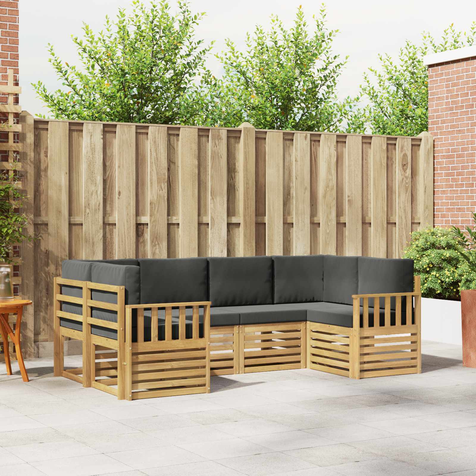 Set vanjskih sofa 5 pcs Bijela i Antracit 245 x 128,5 x 73 cm