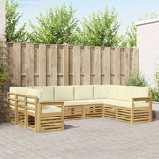 Set vanjskih sofa 7 pcs Bijela i Krem 304 x 128,5 x 73 cm