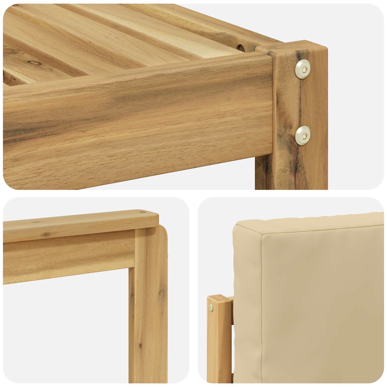 Set vanjskih sofa 8 pcs Bijela i Bež 59 x 59 x 37 cm Poliester