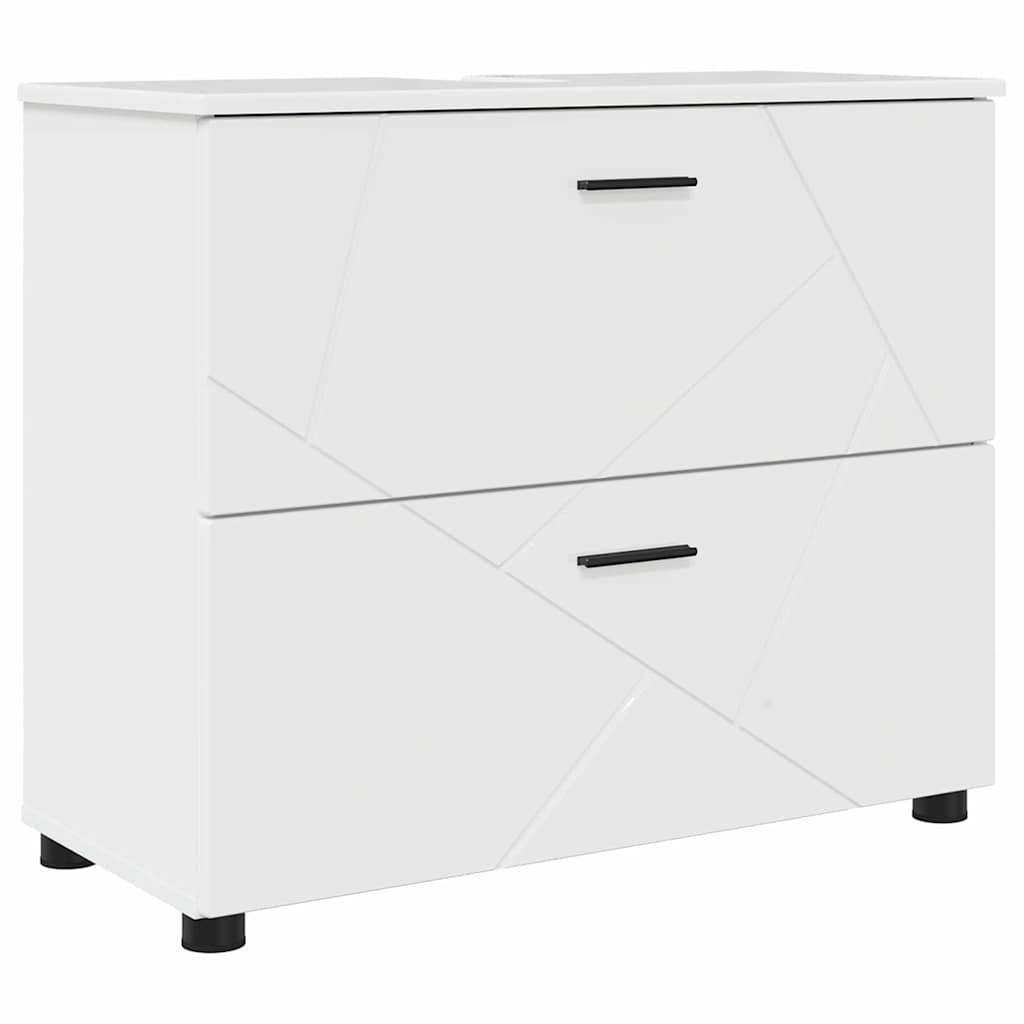 Set namještaja za kupaonicu s ladicama 2 pcs Visoki sjaj bijela