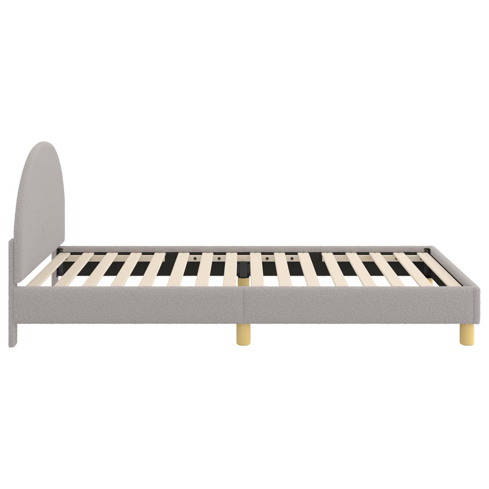 Krevet za djecu s uzglavljem Svjetlosiva 80 x 200 cm Bouclé