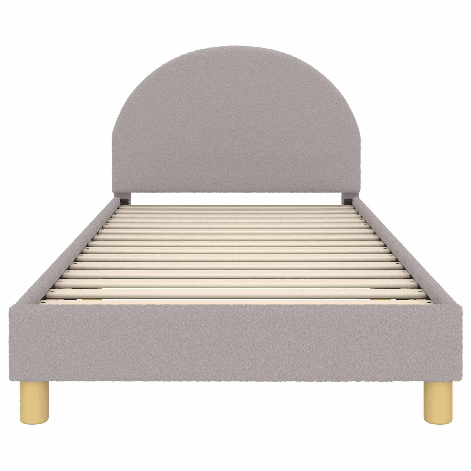 Krevet za djecu s uzglavljem Svjetlosiva 90 x 200 cm Bouclé