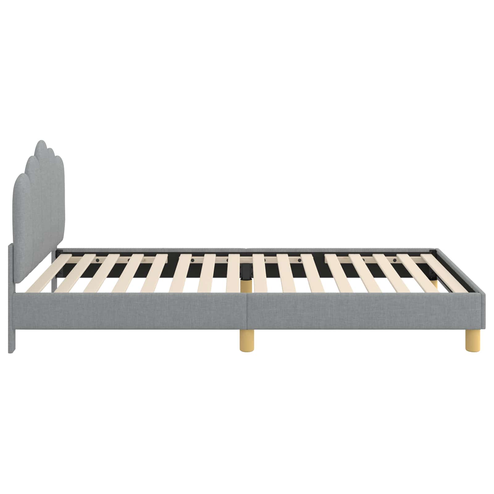 Krevet za djecu s uzglavljem Svjetlosiva 90 x 190 cm Tkanina