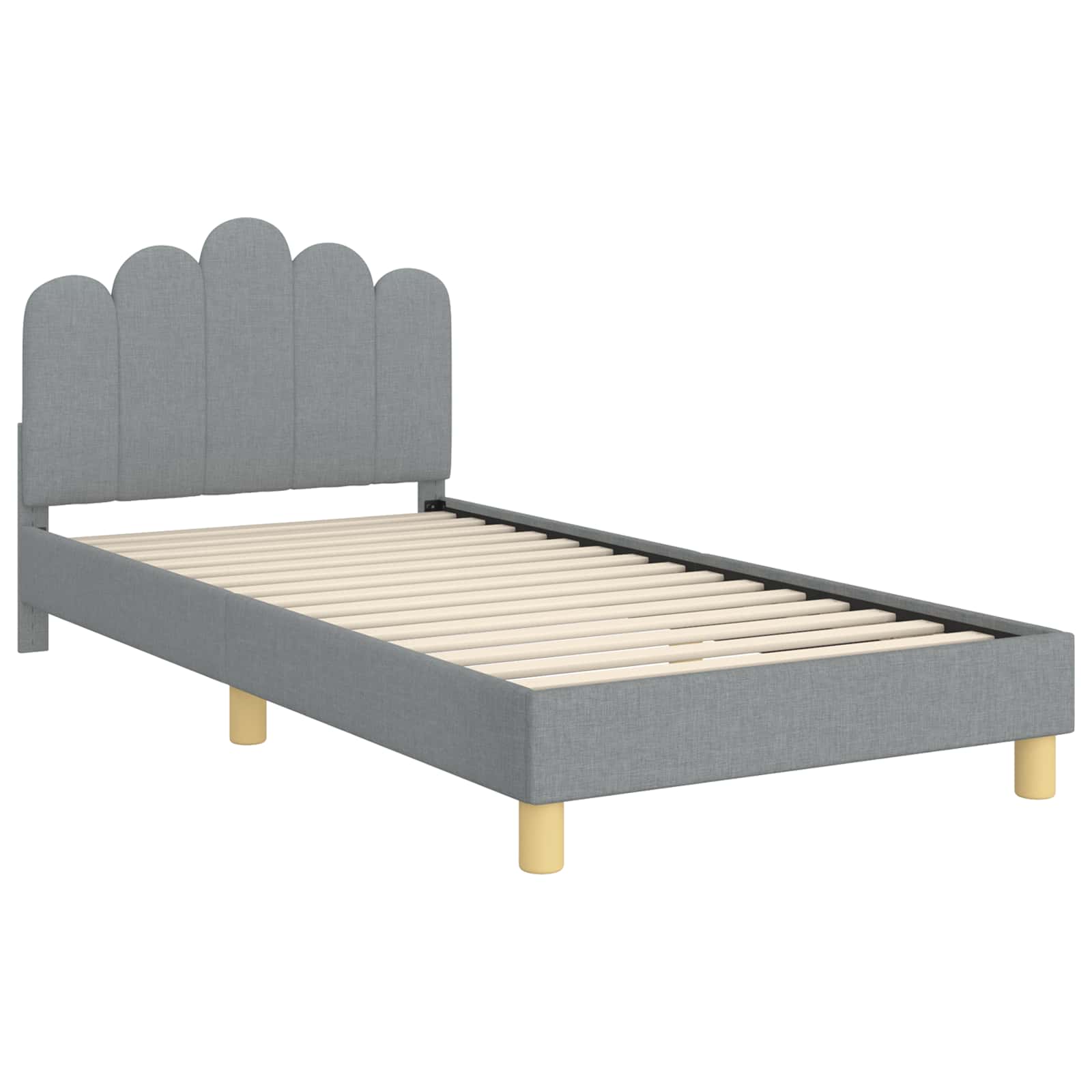 Krevet za djecu s uzglavljem Svjetlosiva 90 x 200 cm Tkanina