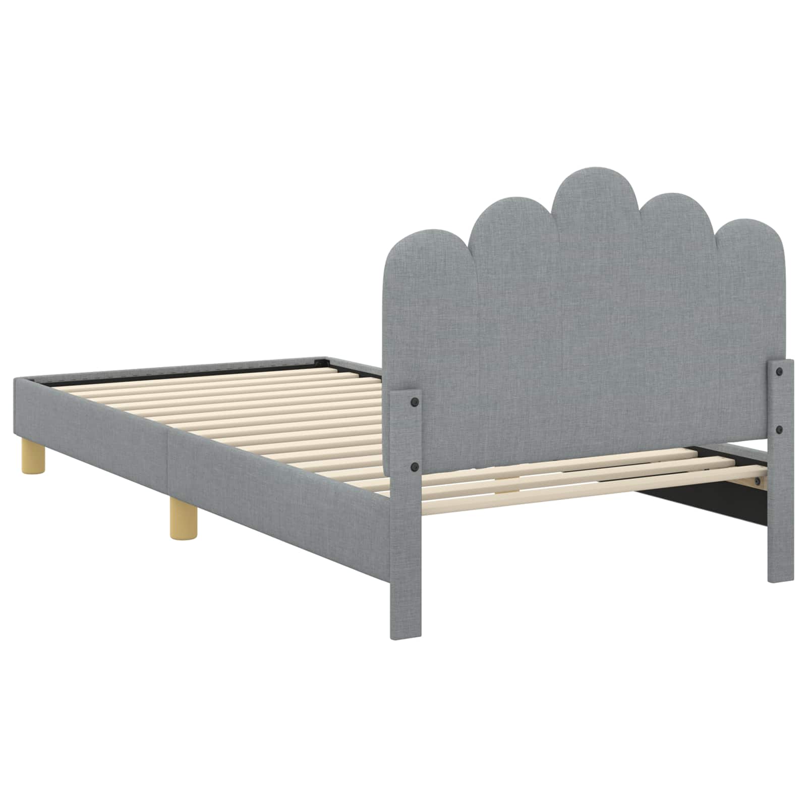 Krevet za djecu s uzglavljem Svjetlosiva 90 x 200 cm Tkanina