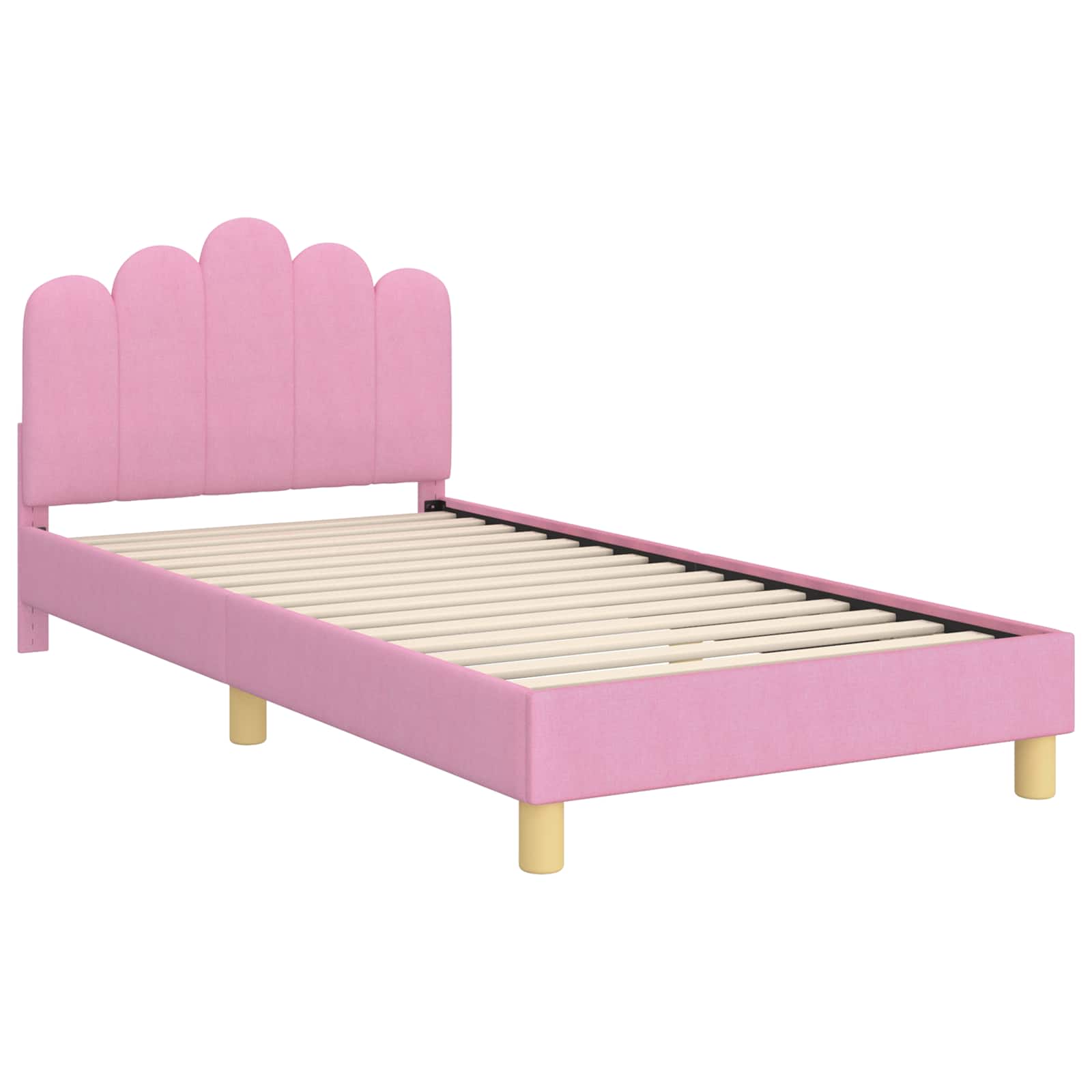 Krevet za djecu s uzglavljem Ružičasta 90 x 200 cm Tkanina