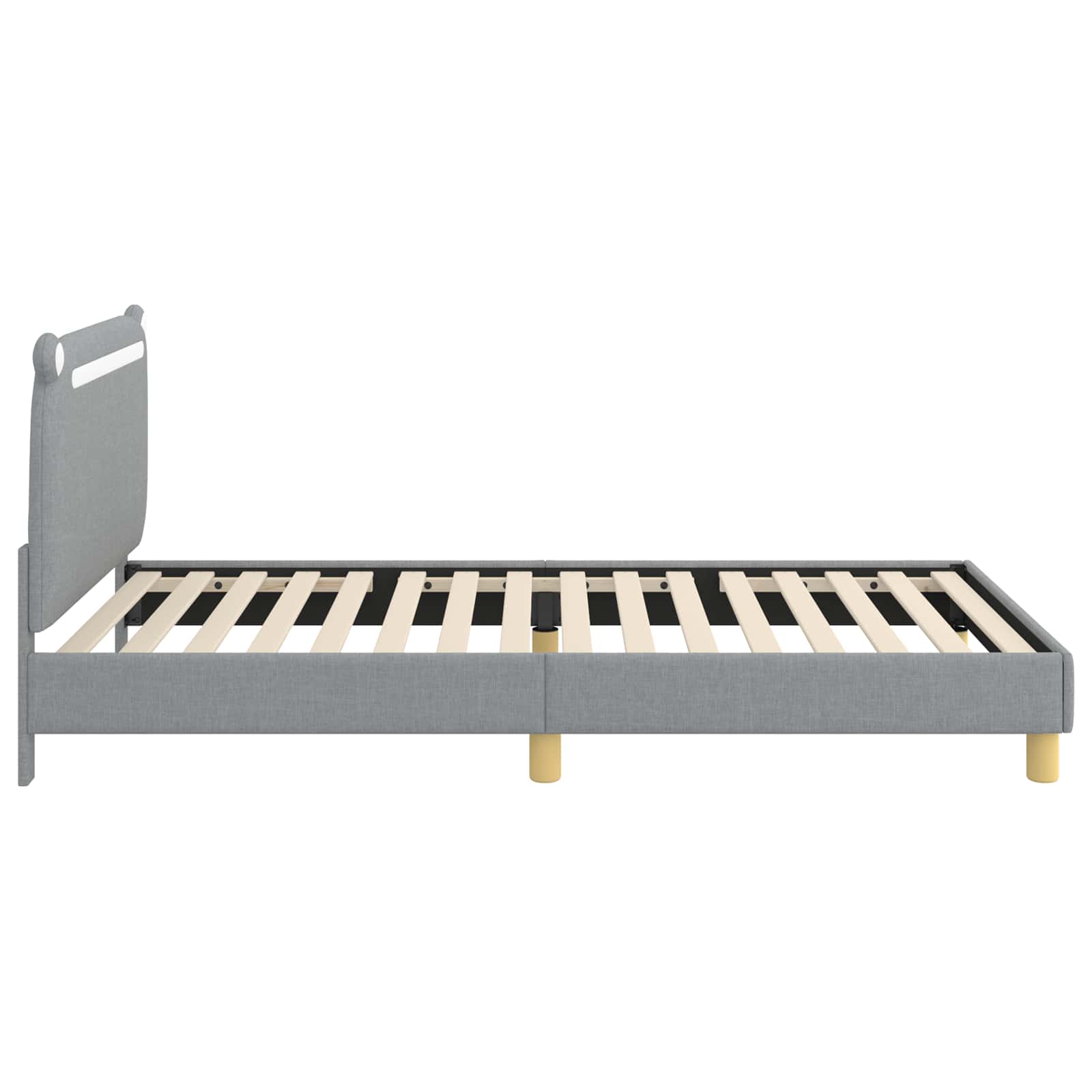 Krevet za djecu s uzglavljem Svjetlosiva 90 x 200 cm Tkanina