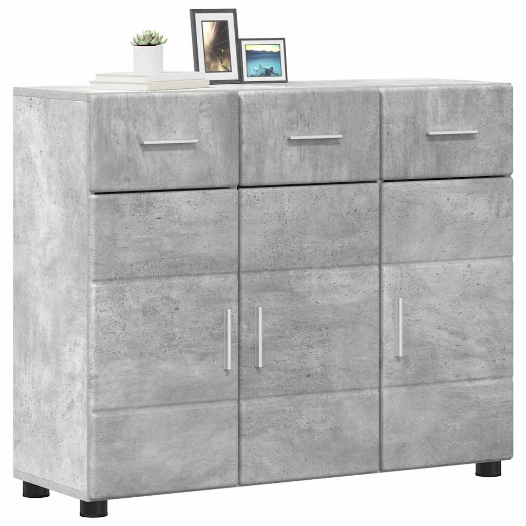 Kreveta s policom FLORIN Betonski sivi 88,5 x 30,5 x 73 cm