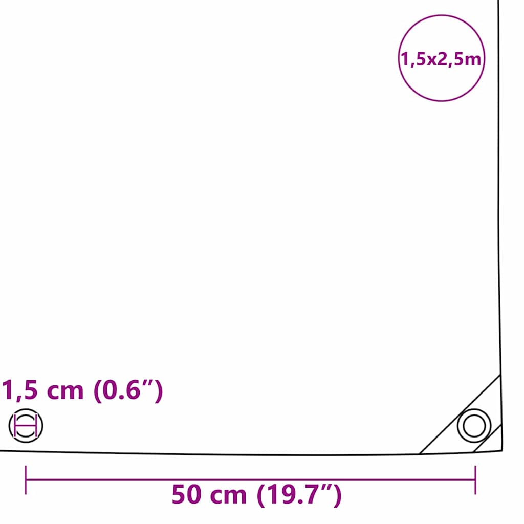 Cerada 650g / m² Smeđa 1,5 x 2,5 m Platno s PVC premazom