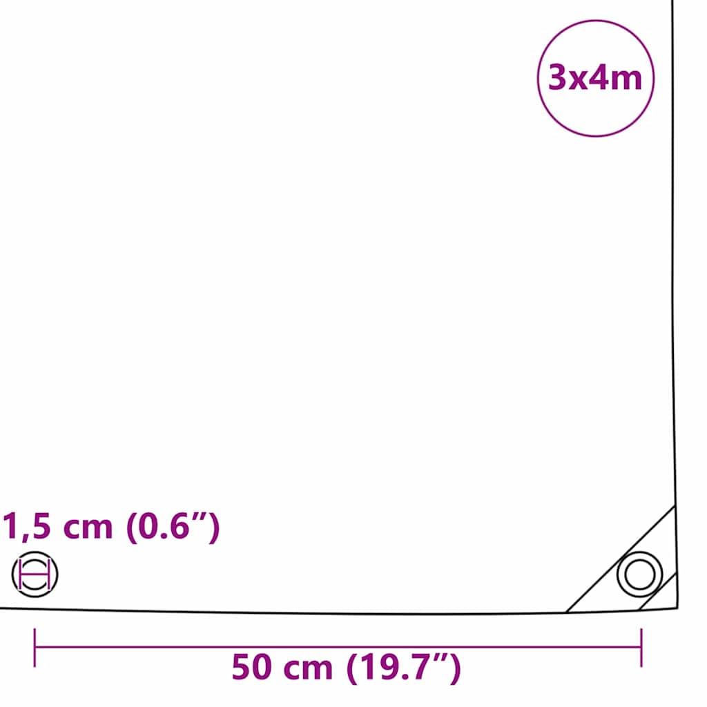 Cerada 650g / m² Bež 3 x 4 m Platno s PVC premazom