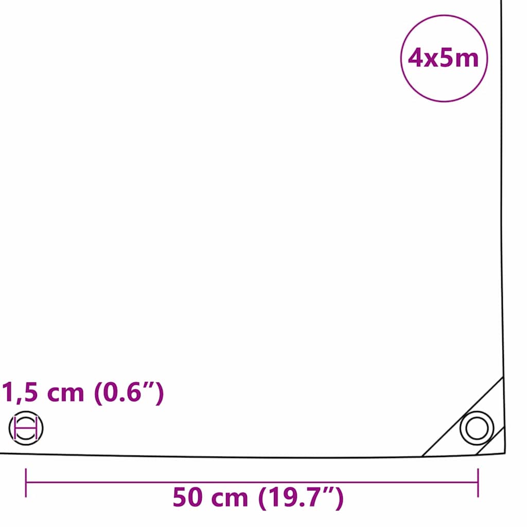 Cerada 650g / m² Bež 4 x 5 m Platno s PVC premazom