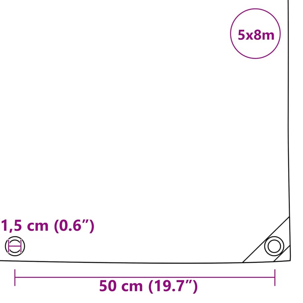 Cerada 650g / m² Bež 5 x 8 m Platno s PVC premazom