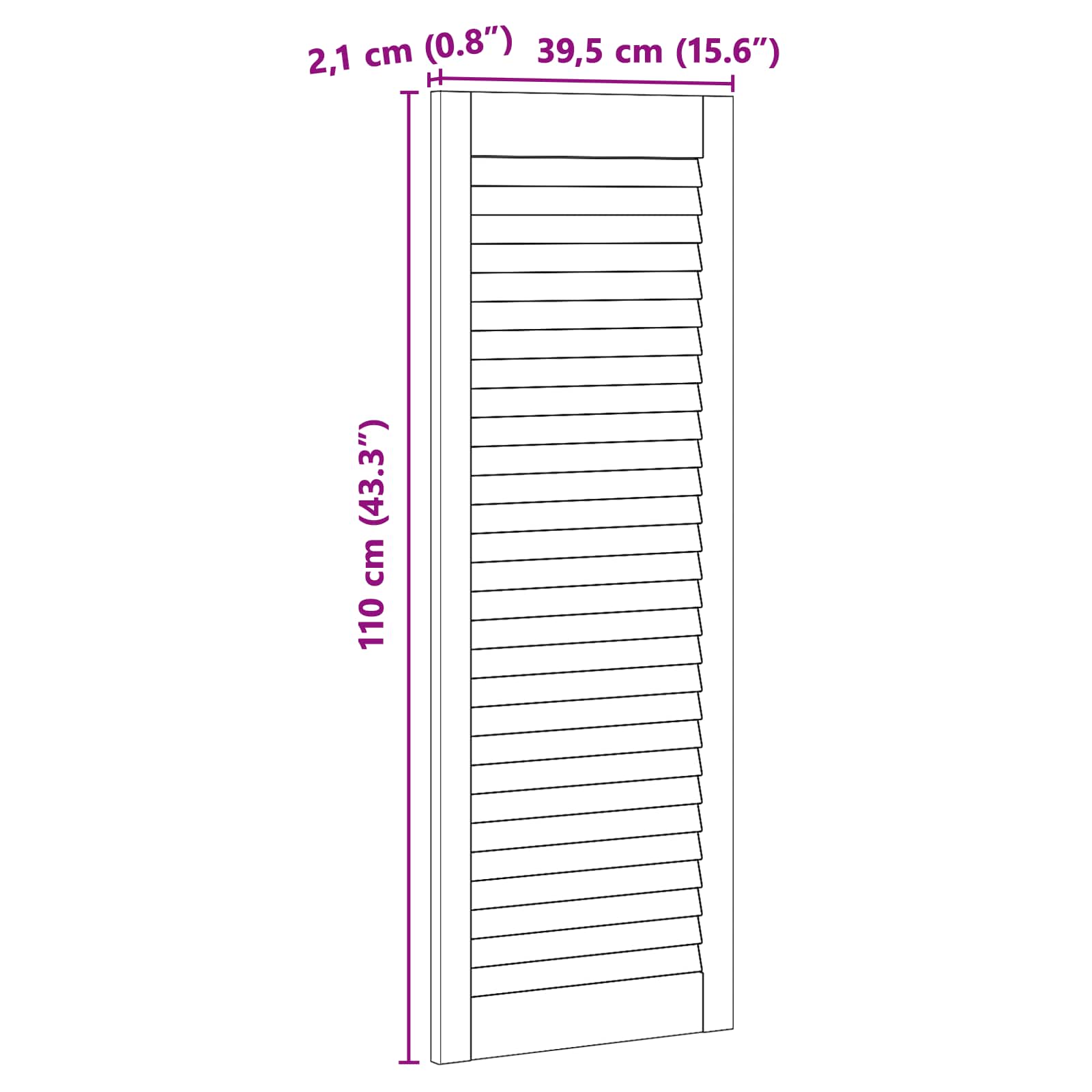 Ormarna vrata s vratima 4 pcs Prirodna 110 x 2,1 x 39,5 cm