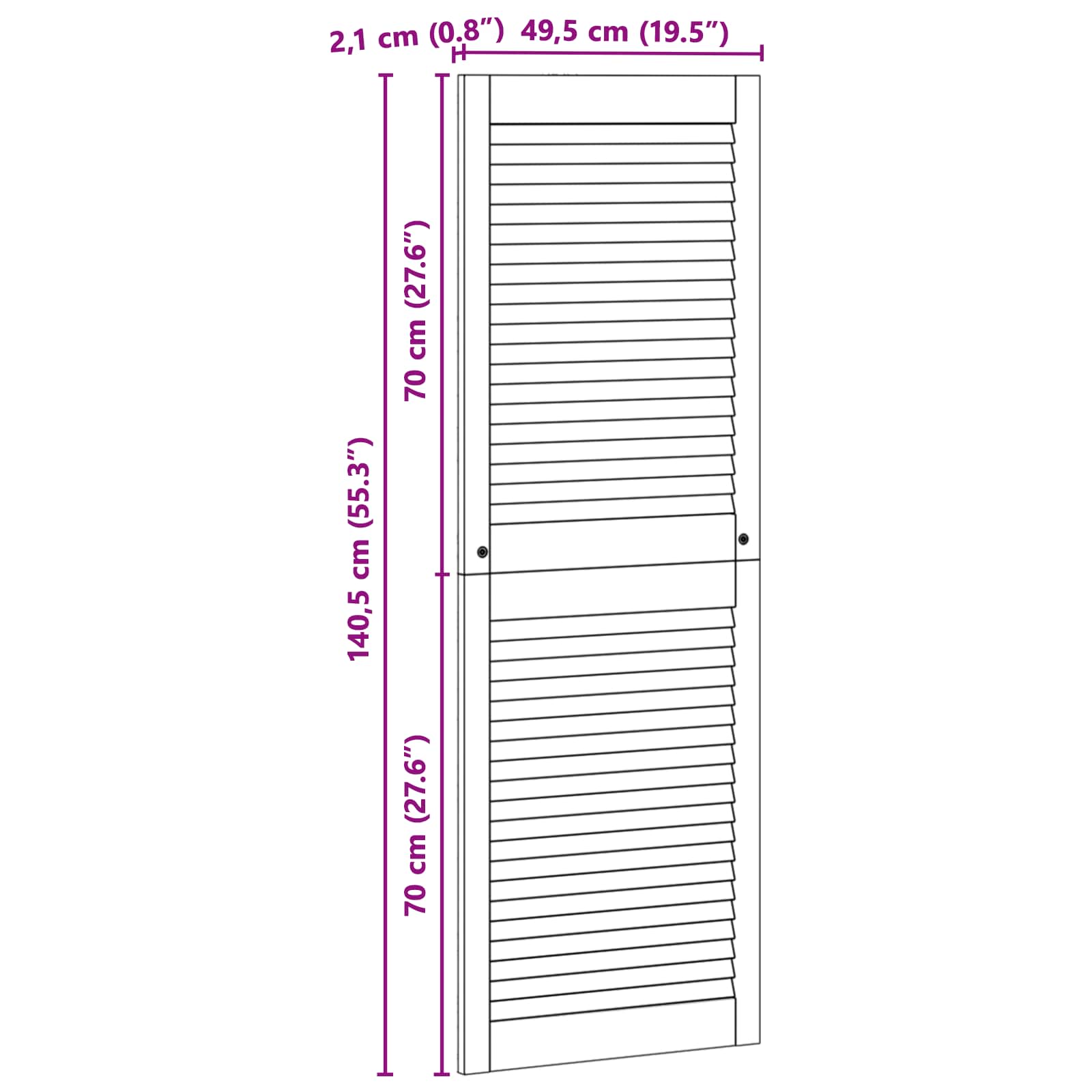 Ormarna vrata s vratima 4 pcs Prirodna 49,5 x 2,1 x 140,5 cm