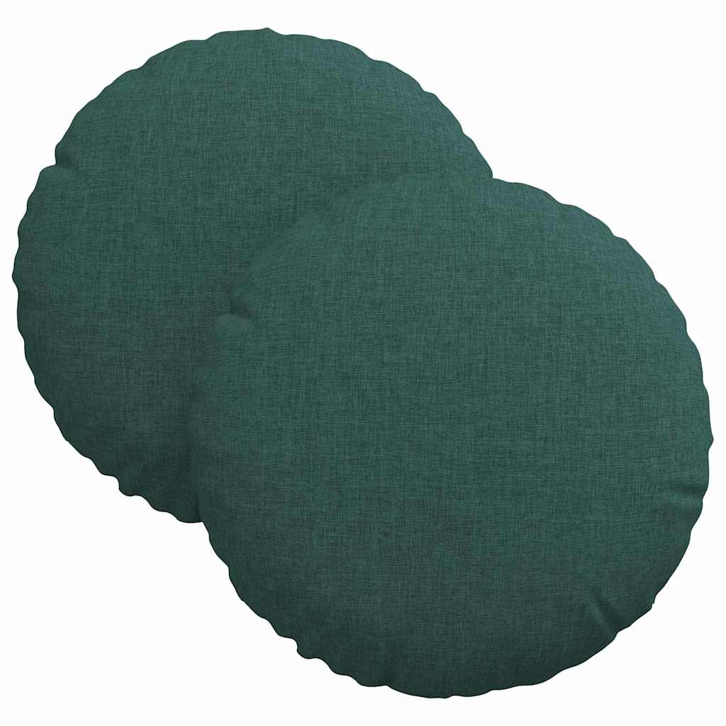 Jastučići za sjedenje 2 pcs Tamnozelena Ø30 x 13 cm tkanina