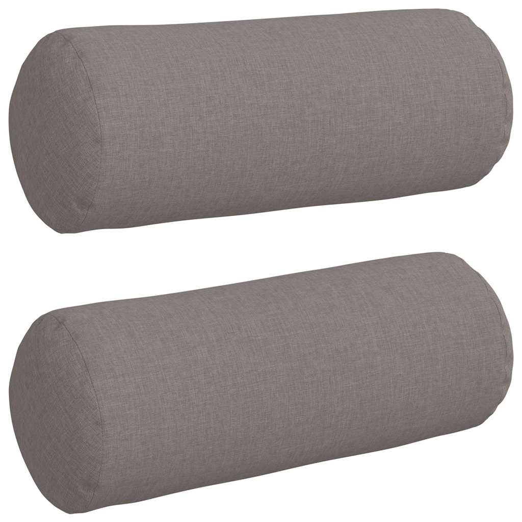 Valjkasti jastučići 2 pcs Sivo-smeđa Ø 15 x 40 cm tkanina