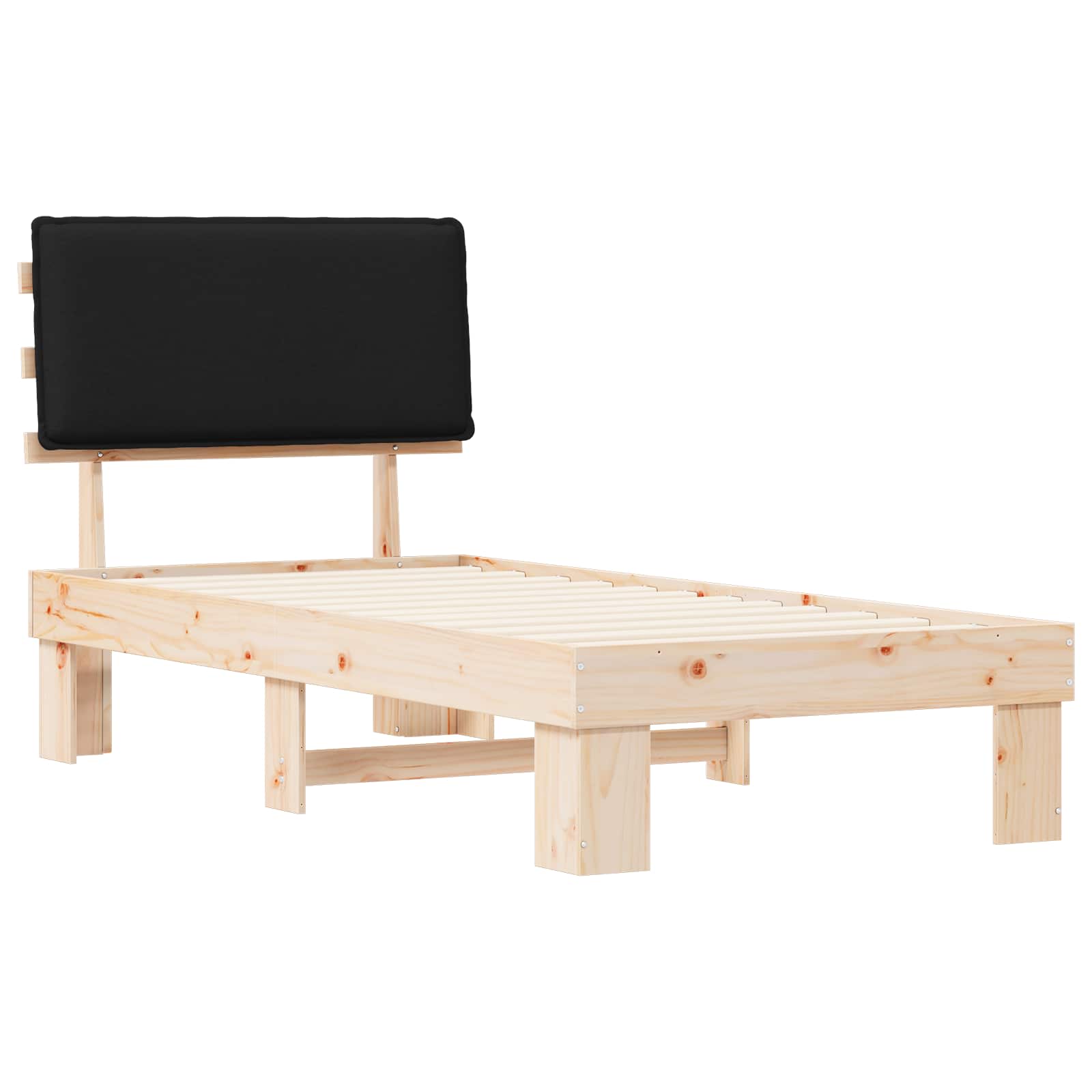Krevetni okvir s tapiciranim uzglavljem Crna 100 x 200 cm