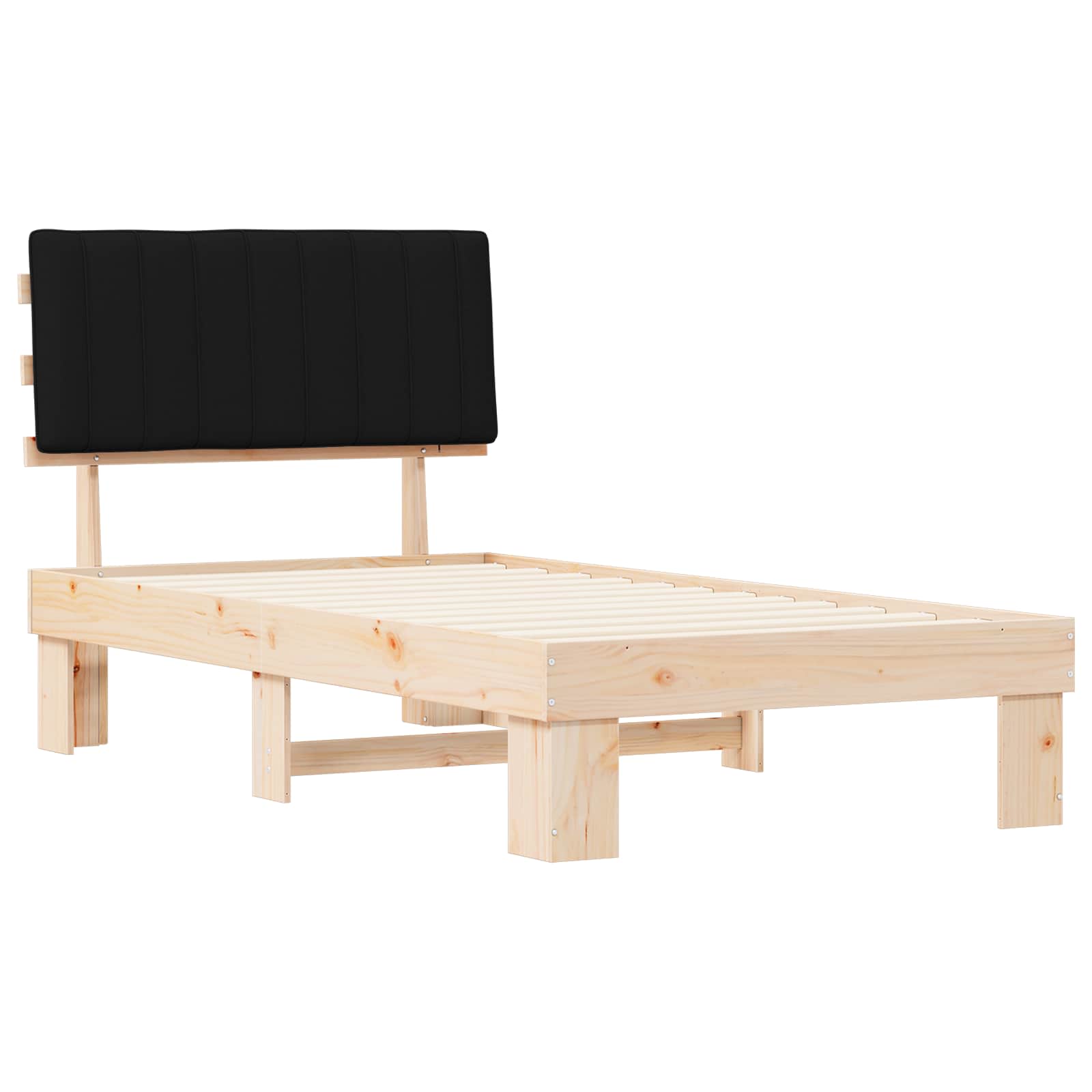 Krevetni okvir s tapiciranim uzglavljem Crna 100 x 200 cm