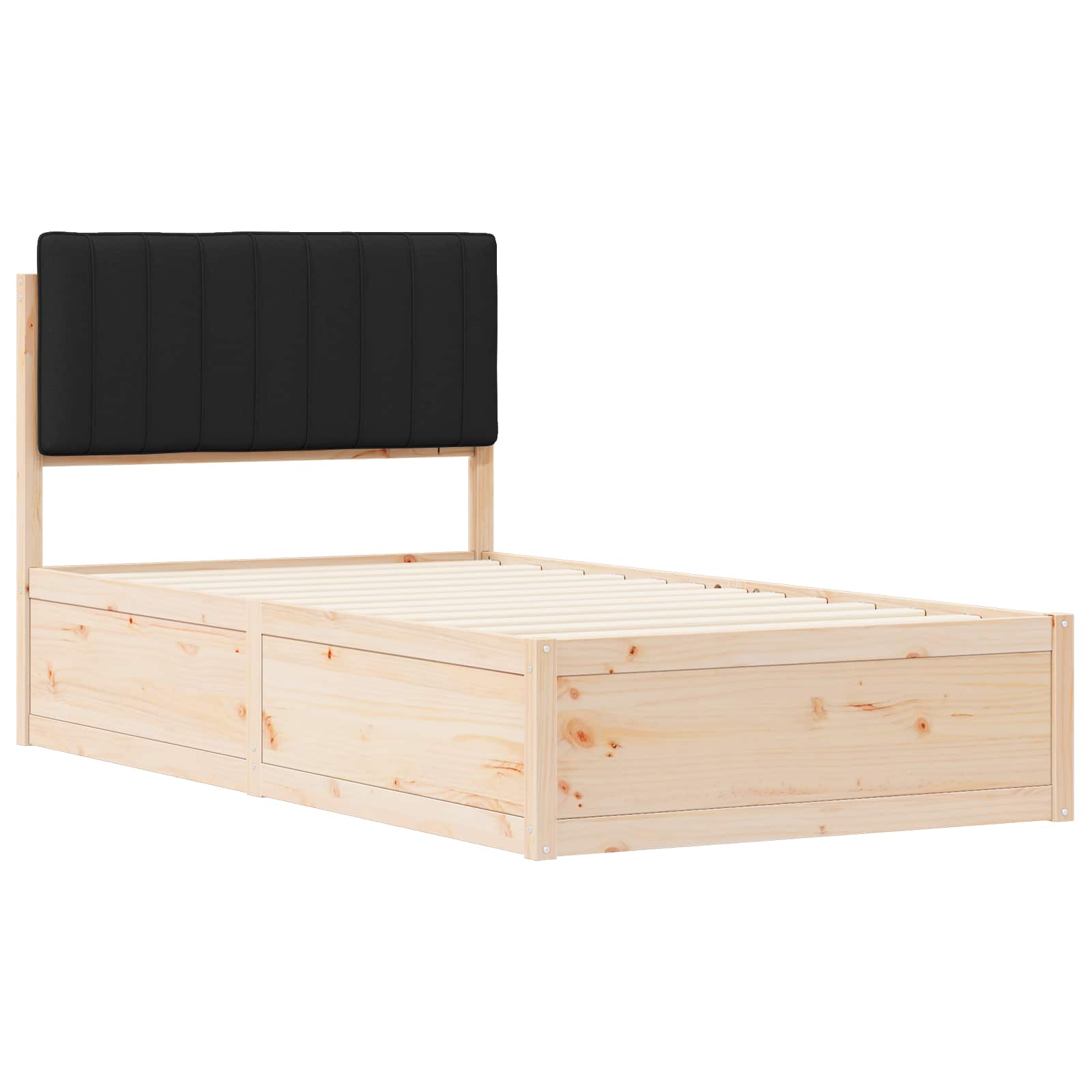 Krevetni okvir s tapiciranim uzglavljem Crna 100 x 200 cm