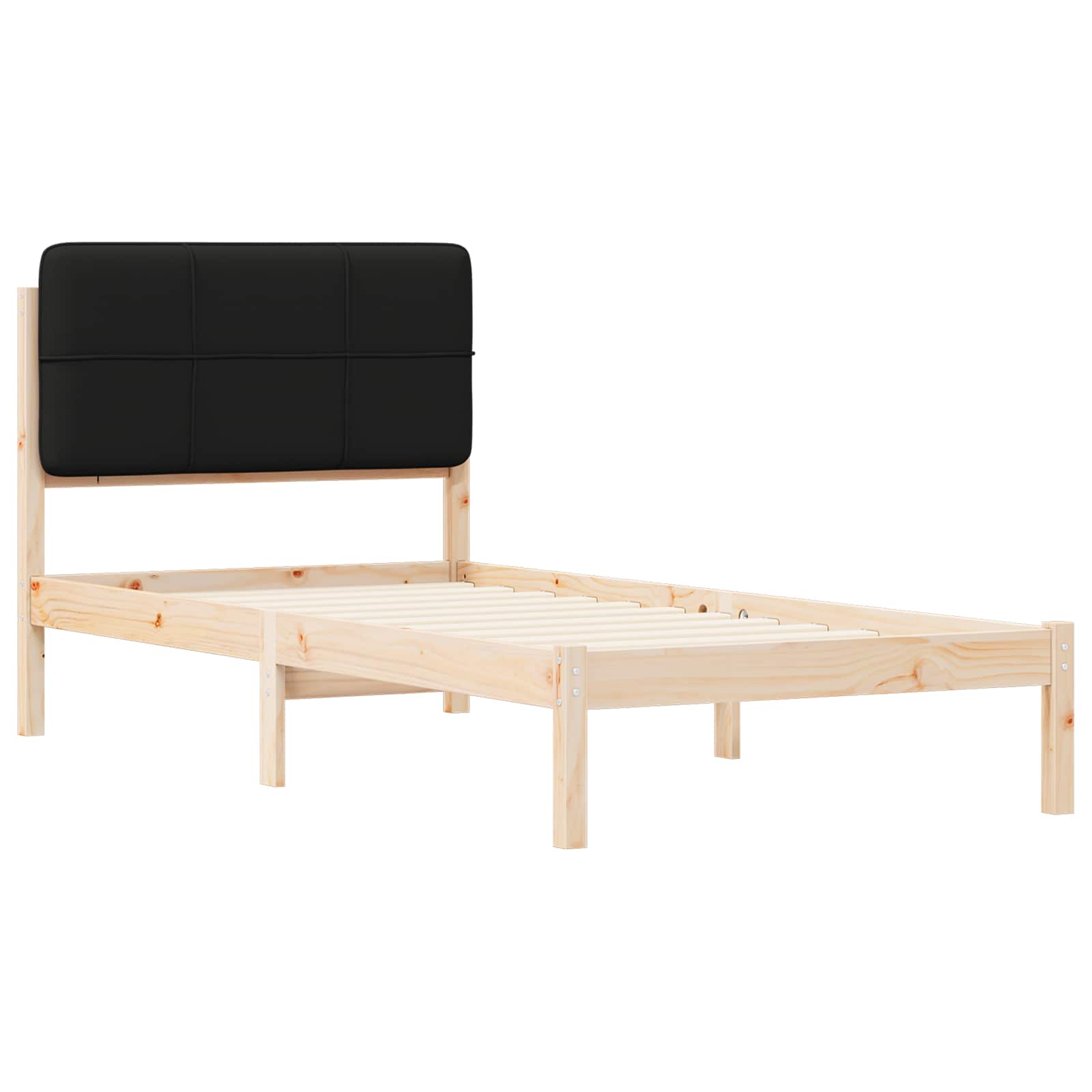 Krevetni okvir s tapiciranim uzglavljem Crna 100 x 200 cm