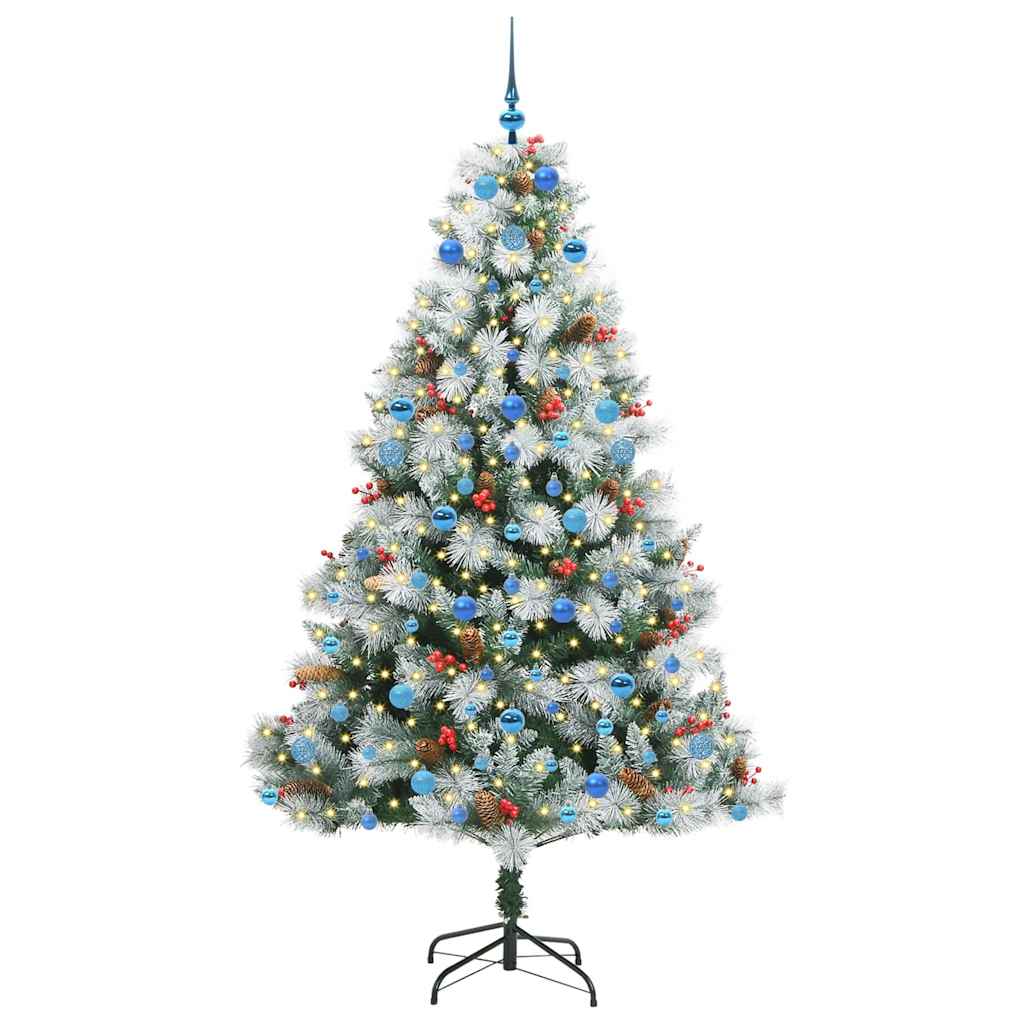 Umjetno božićno drvce S LED lampica Zelena i bijela 210 cm