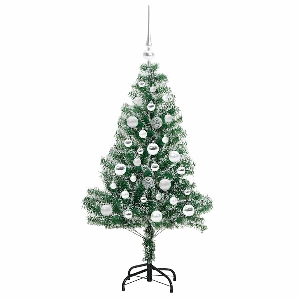 Umjetno Božićno Drvo s Snježnim Flokom i LED Svjetlom 120 cm