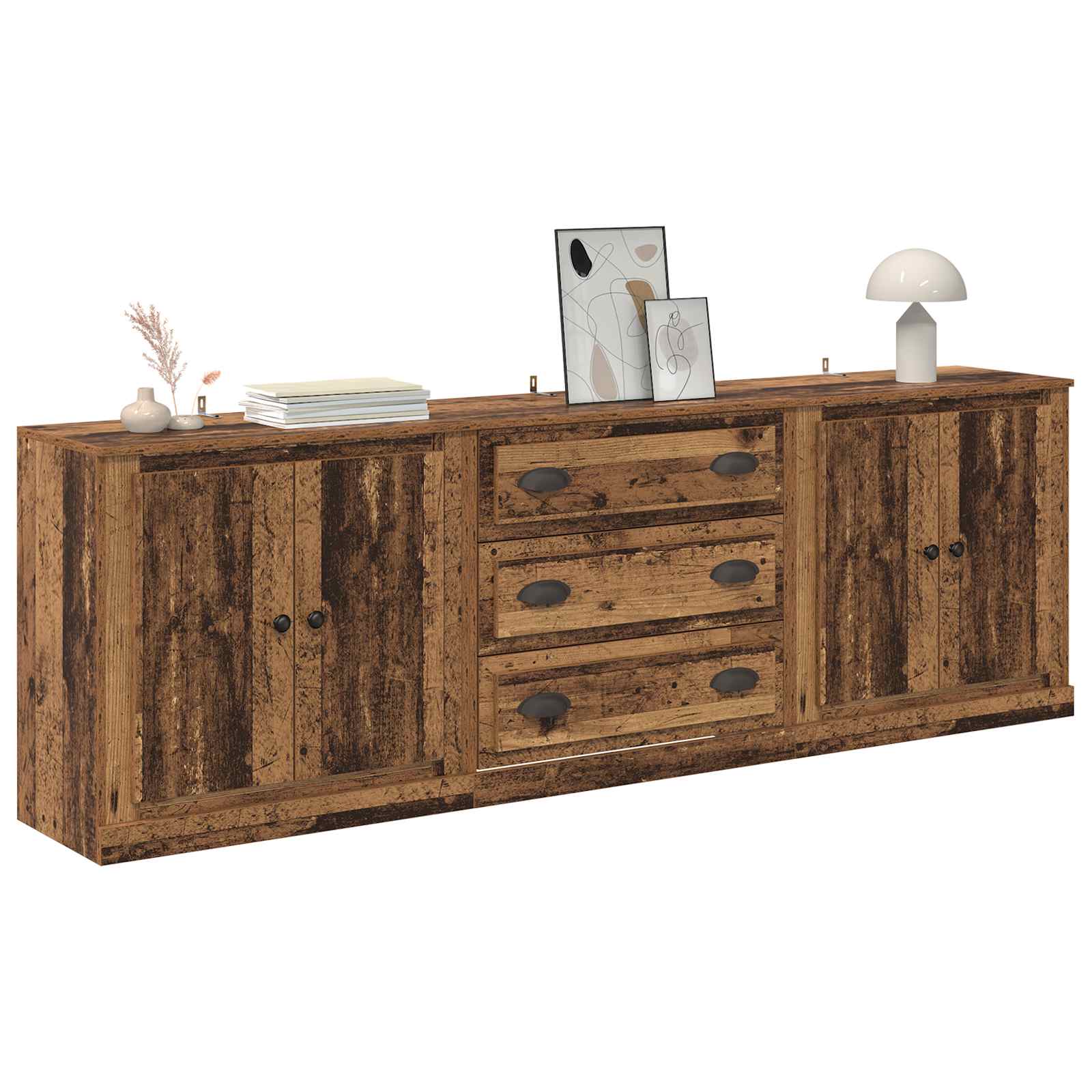 Komode 3 pcs Staro drvo 210 x 35,5 x 67,5 cm Konstruirano drvo