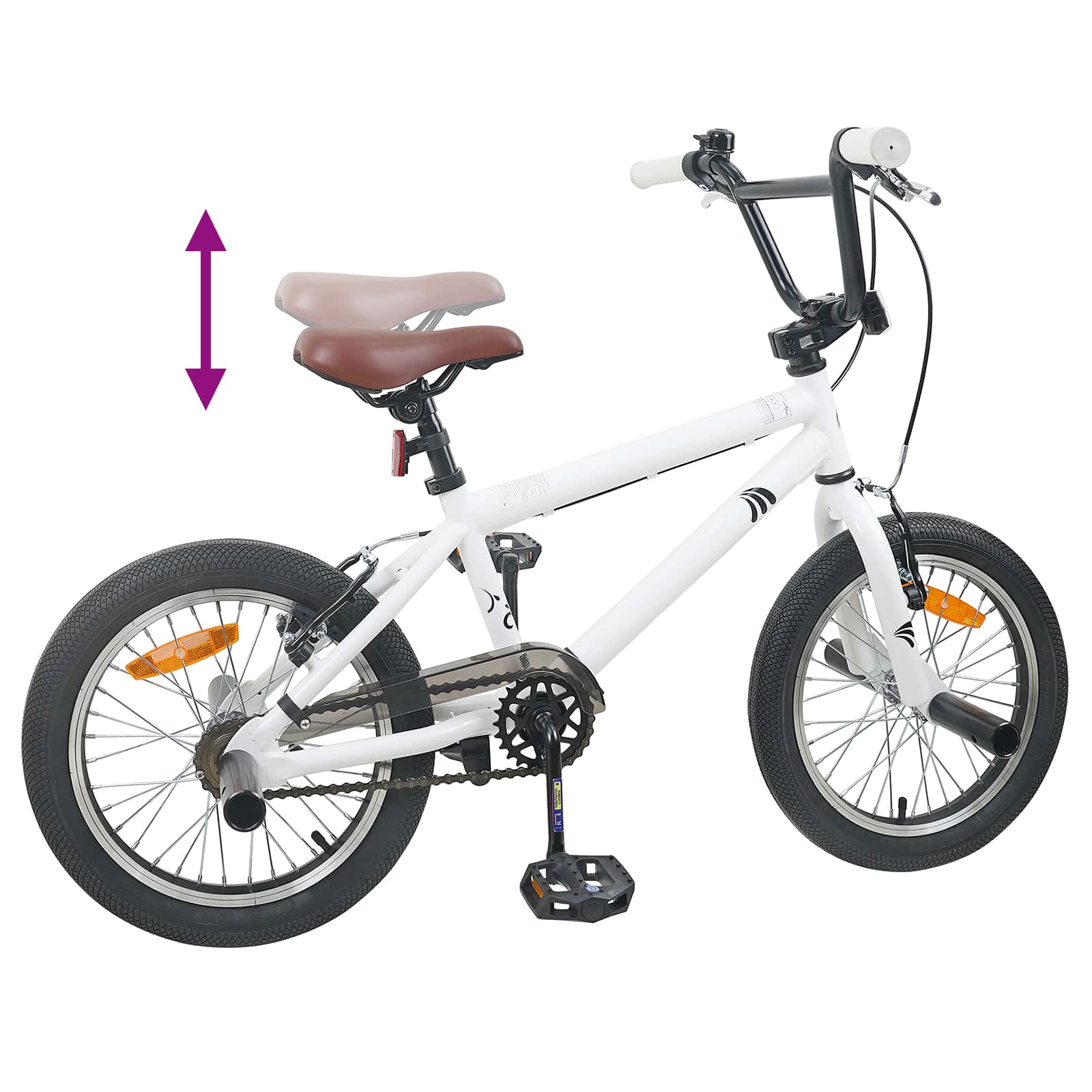 BMX Bicikl 18 Inča za djecu od 7 do 10 godina Bijela