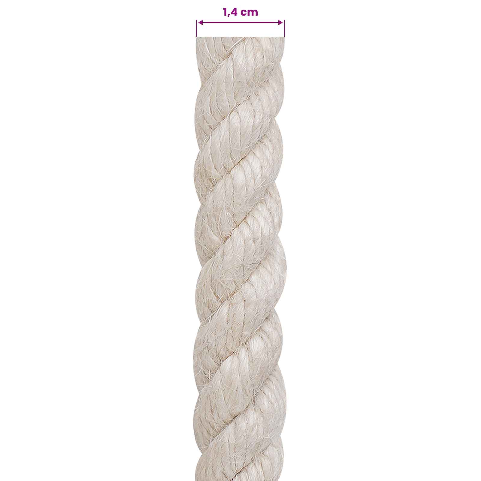 Uže od jute 14 Bijela 100% Juta Tossa