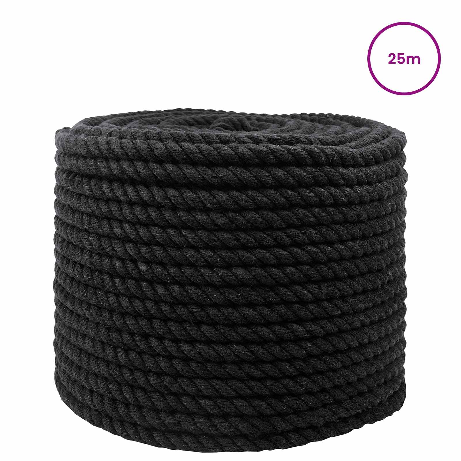 Konop Crna 1,2 x 1,2 x 2500 cm Pamuk