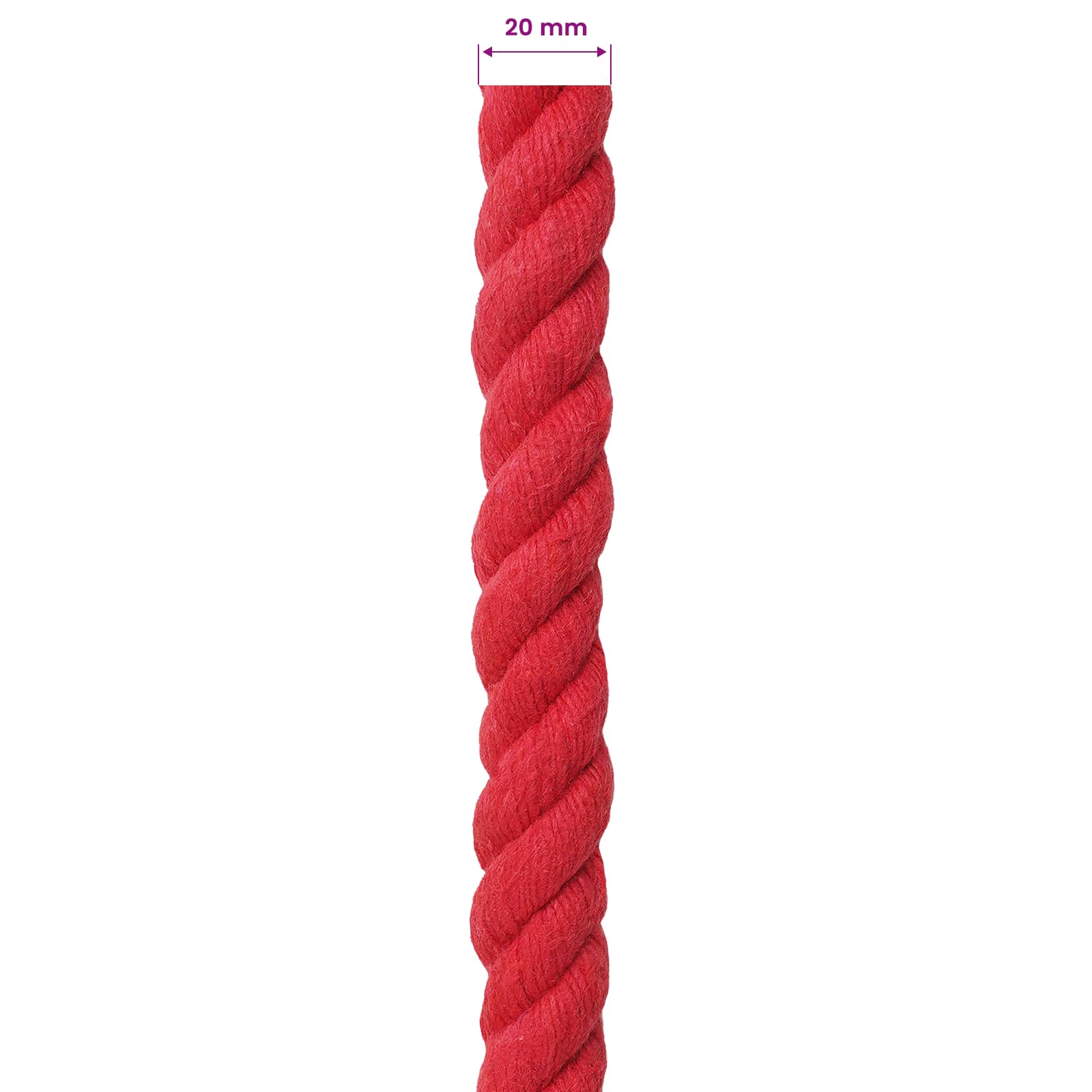 Konop Crvena 2 x 2 x 2500 cm Pamuk