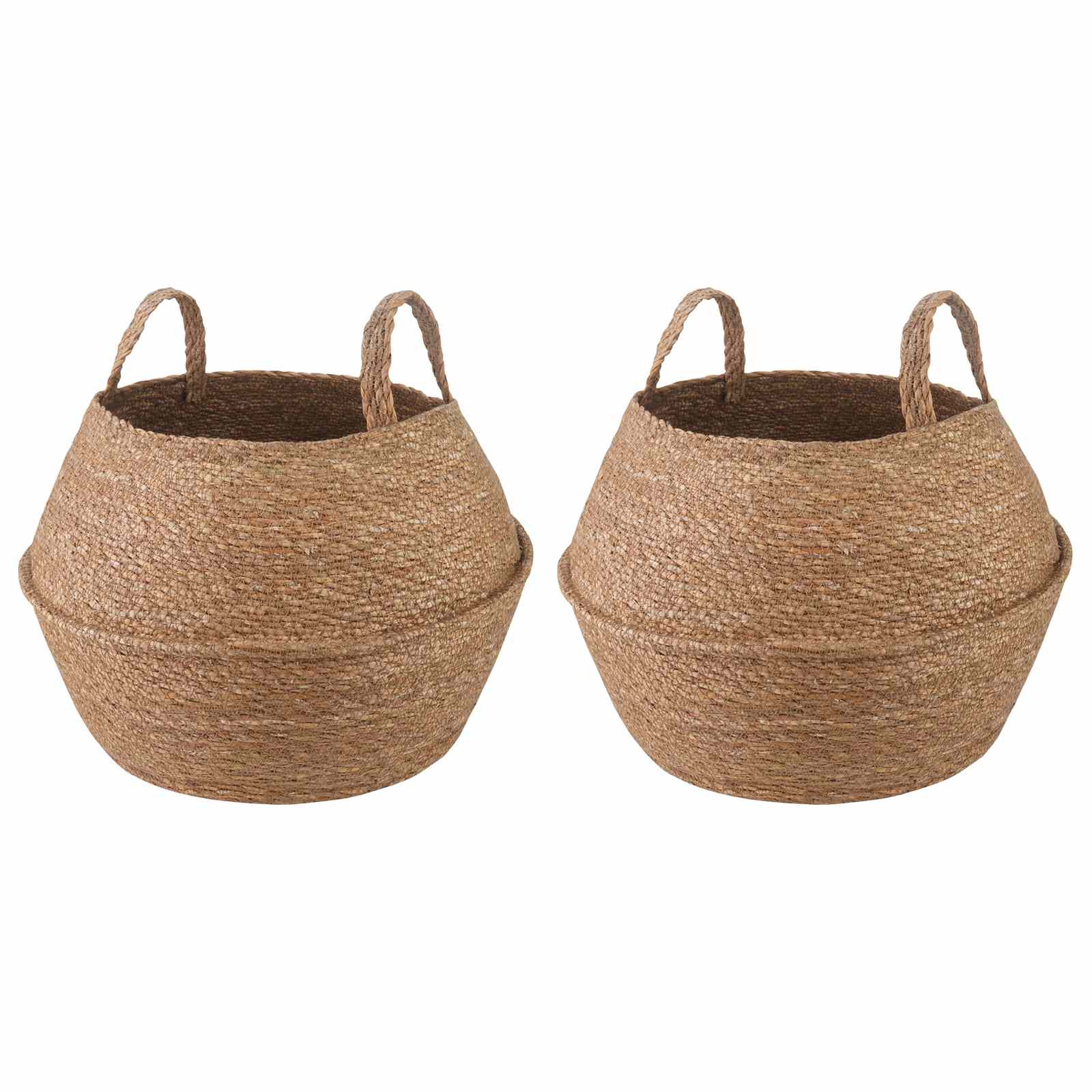 Saksija za biljke s ručkama 2 pcs Prirodna Ø 45 x 36 cm