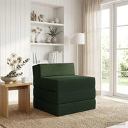 Sofa na razvlačenje Tamnozelena 200 x 70 x 15 cm Tkanina