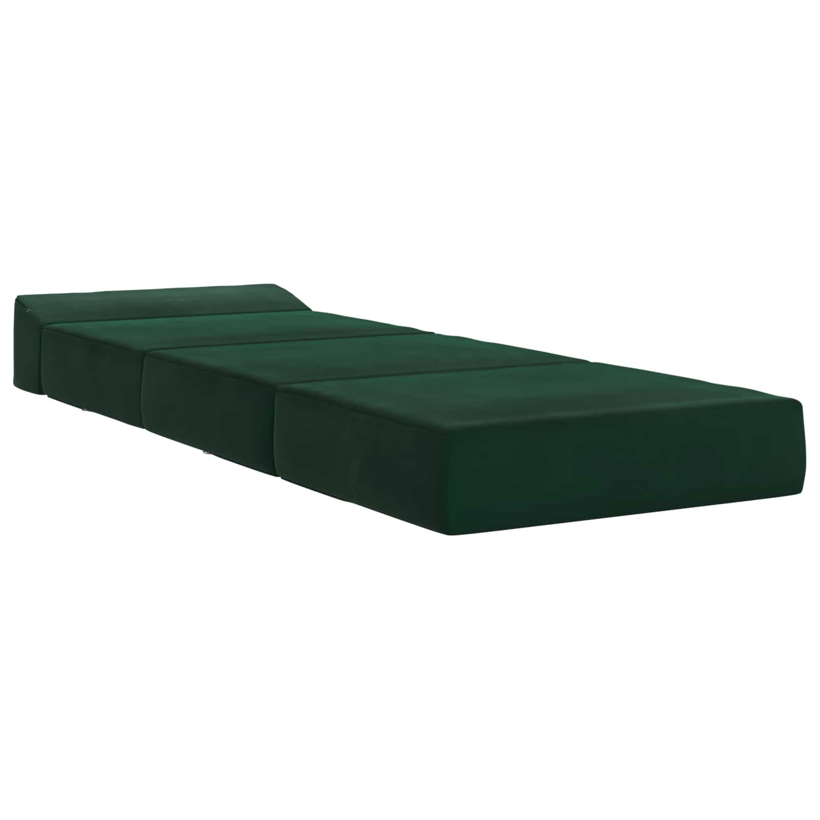 Sofa na razvlačenje Tamnozelena 200 x 70 x 10 cm Baršun