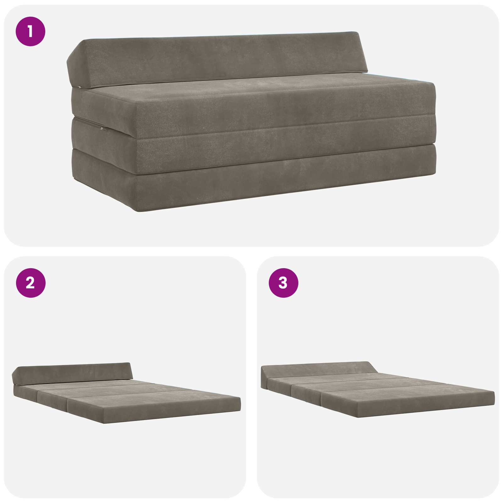 Sofa na razvlačenje Svjetlosiva 120 x 60 x 49 cm Tkanina