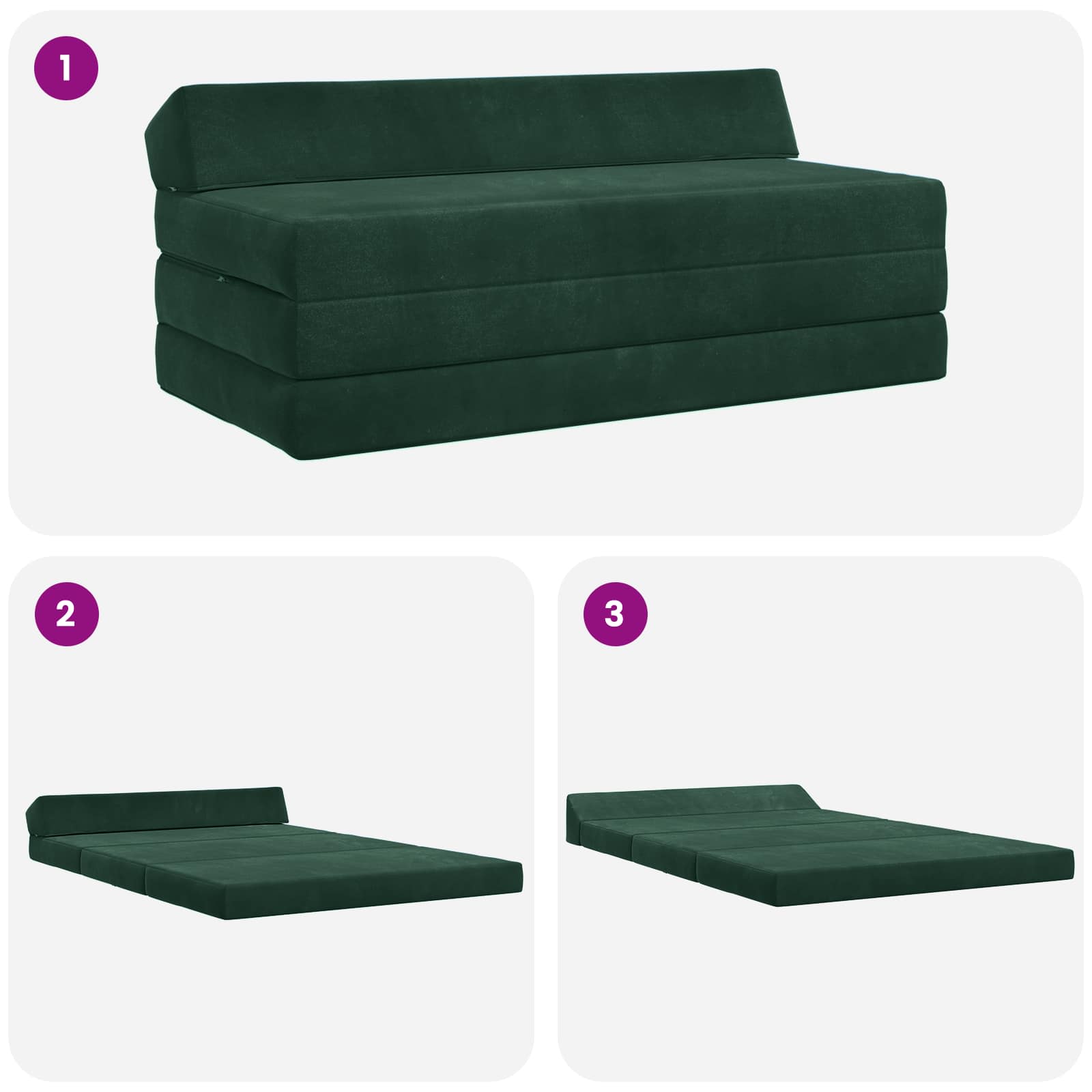 Sofa na razvlačenje Tamnozelena 120 x 60 x 49 cm Tkanina