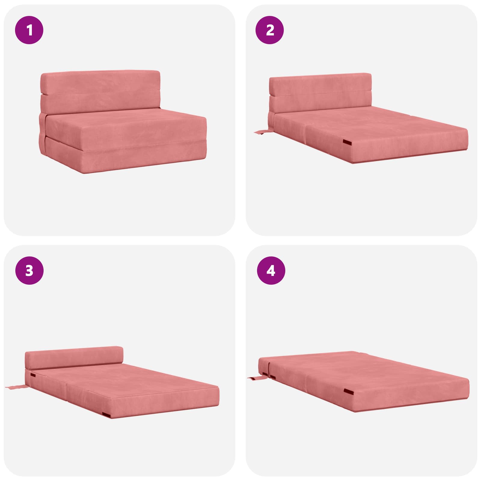 Sofa na razvlačenje Ružičasta 70 x 72 x 60 cm Tkanina