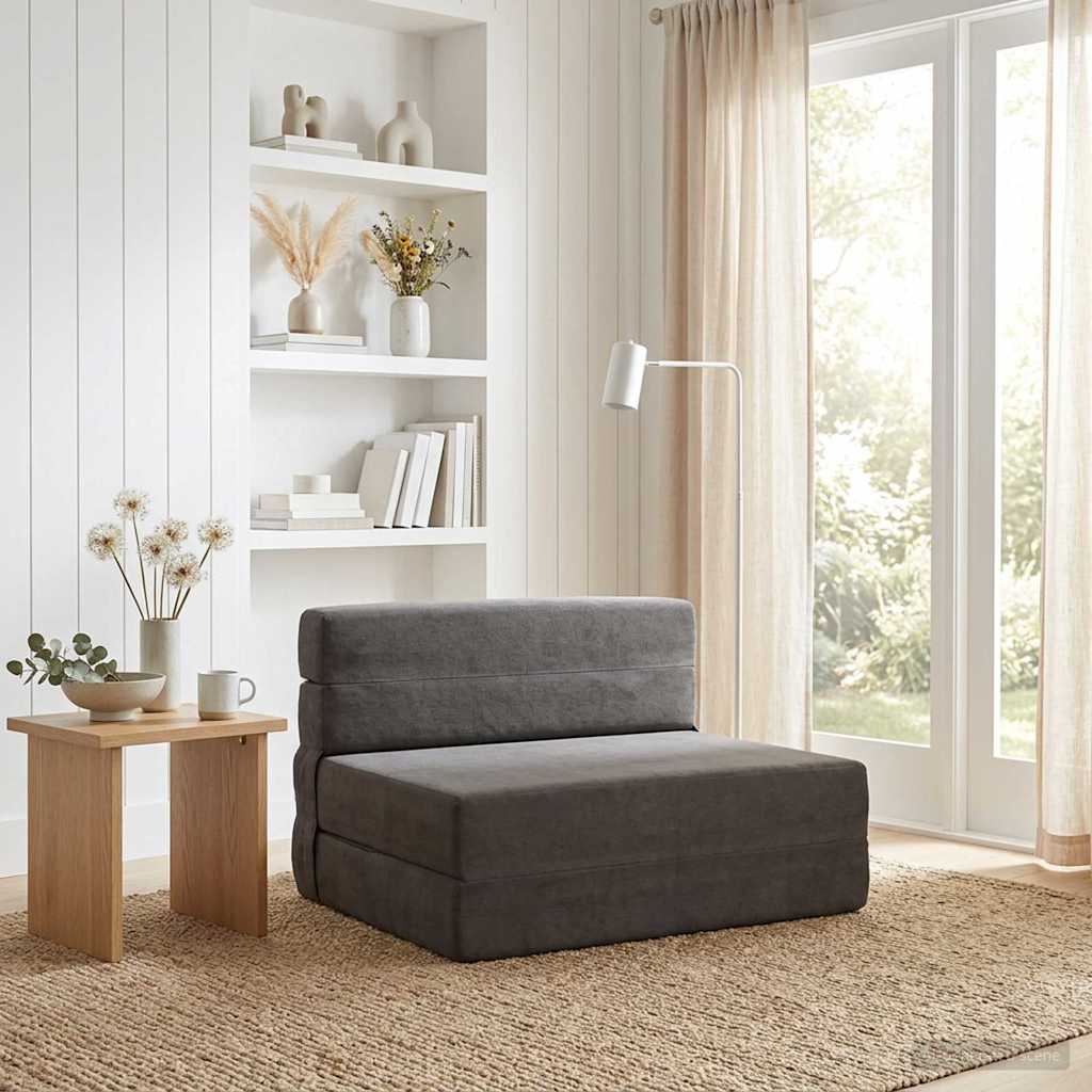 Sofa na razvlačenje Tamnosiva 70 x 72 x 60 cm Tkanina