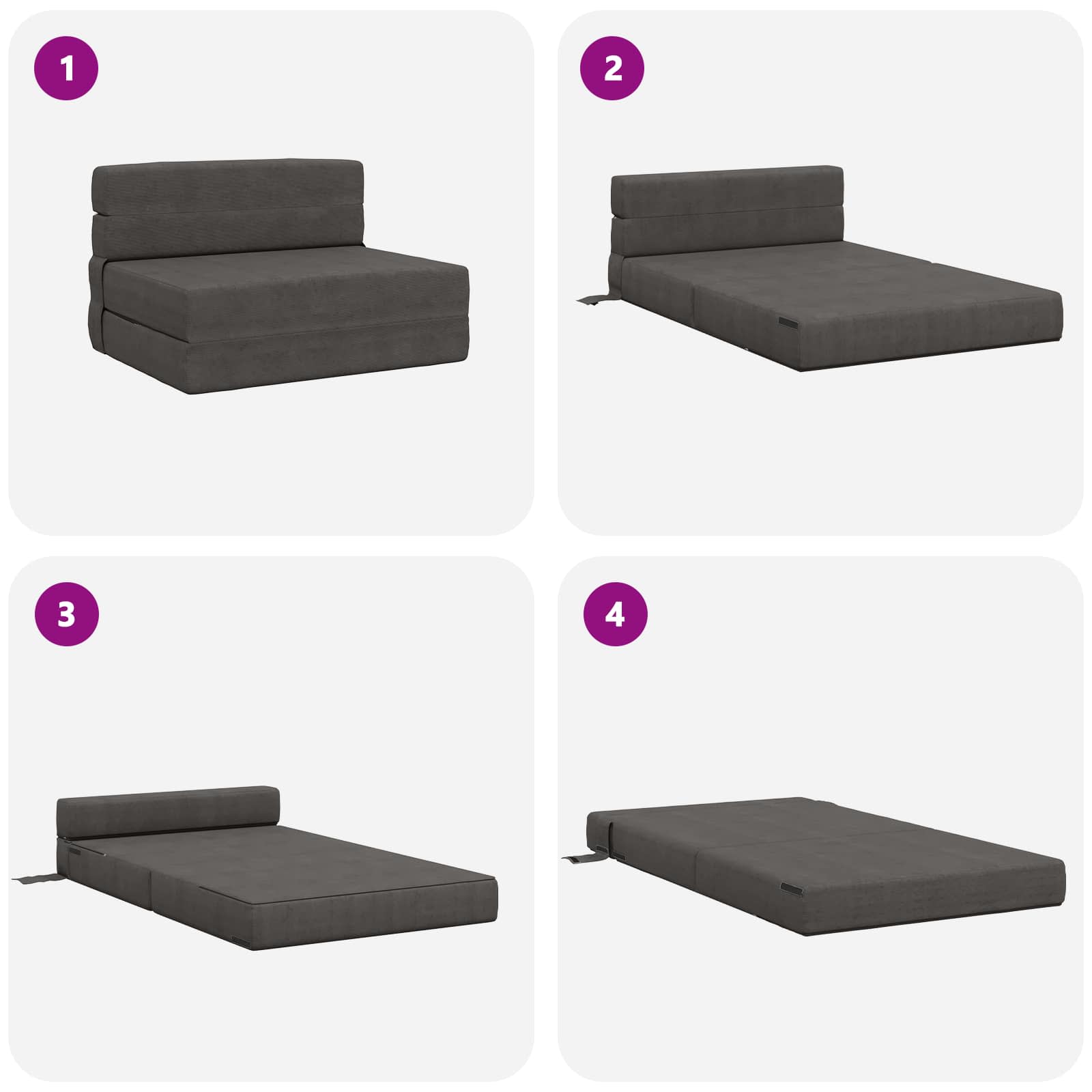Sofa na razvlačenje Tamnosiva 70 x 80 x 60 cm Tkanina