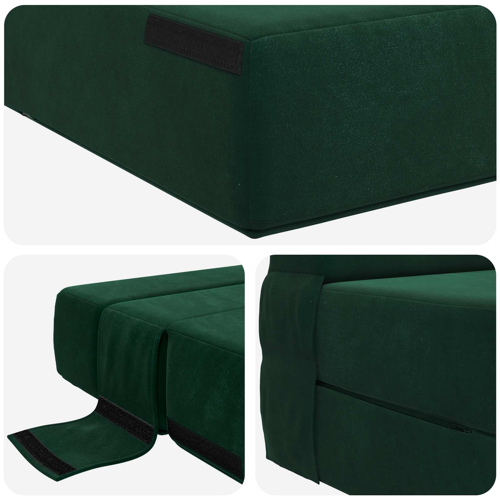 Sofa na razvlačenje Tamnozelena 152 x 86,5 x 60 cm Tkanina