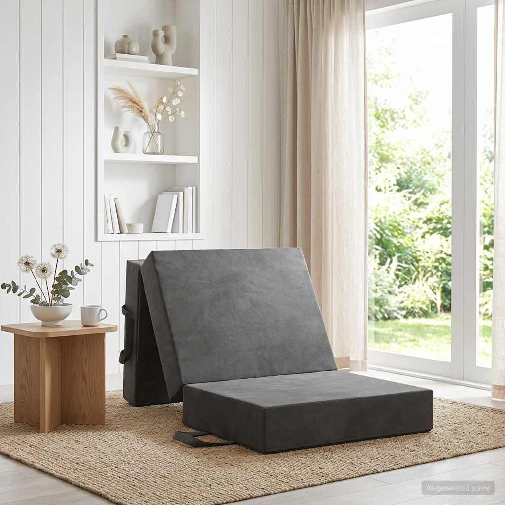Sofa na razvlačenje 90 x 63 x 45 cm Tamnosiva