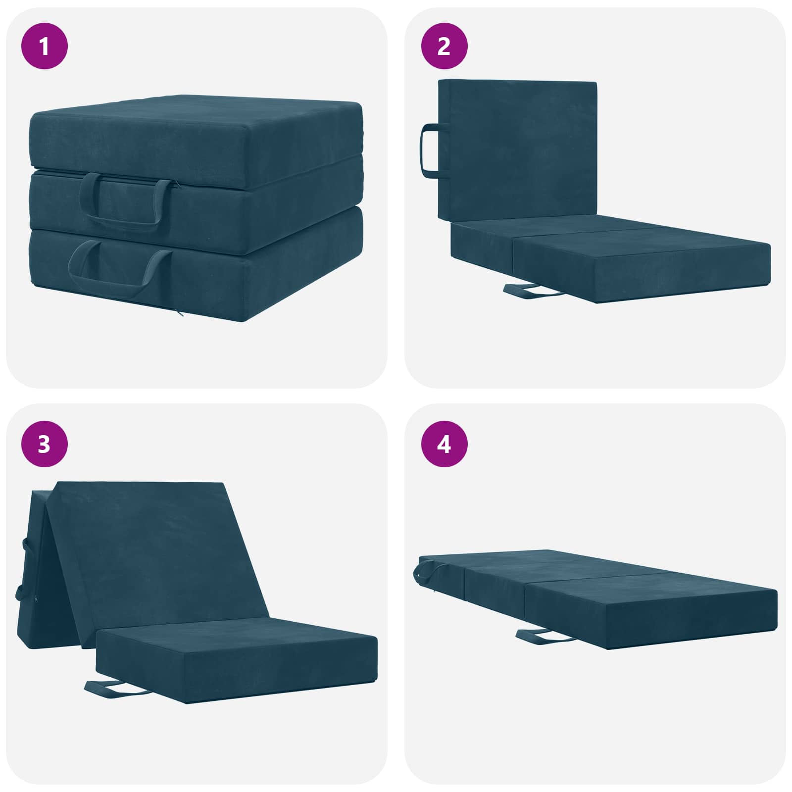 Sofa na razvlačenje 90 x 67 x 45 cm Plava