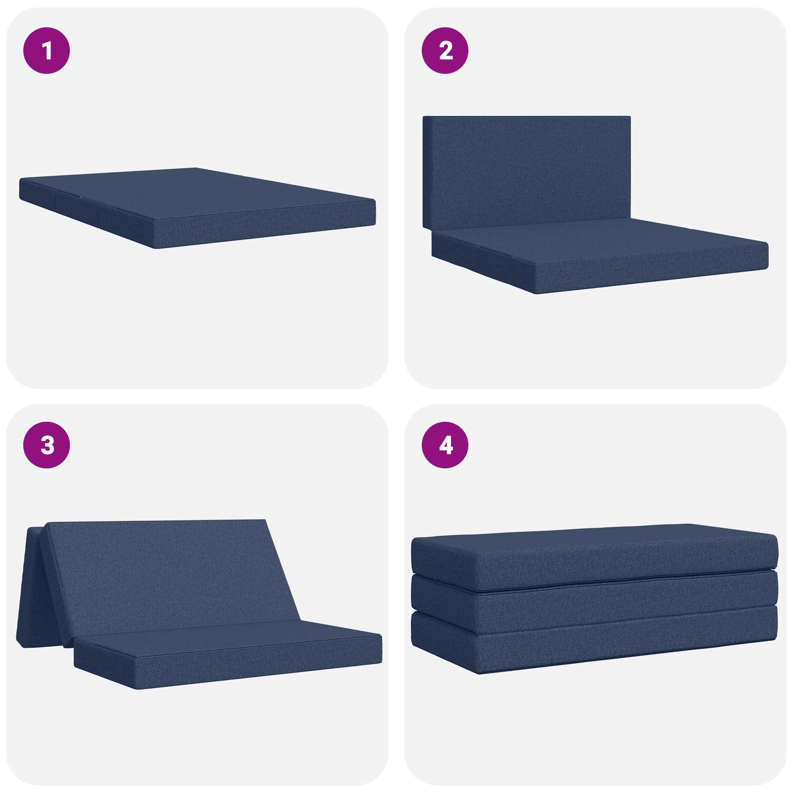 Sofa na razvlačenje 160 x 67 x 45 cm Plava