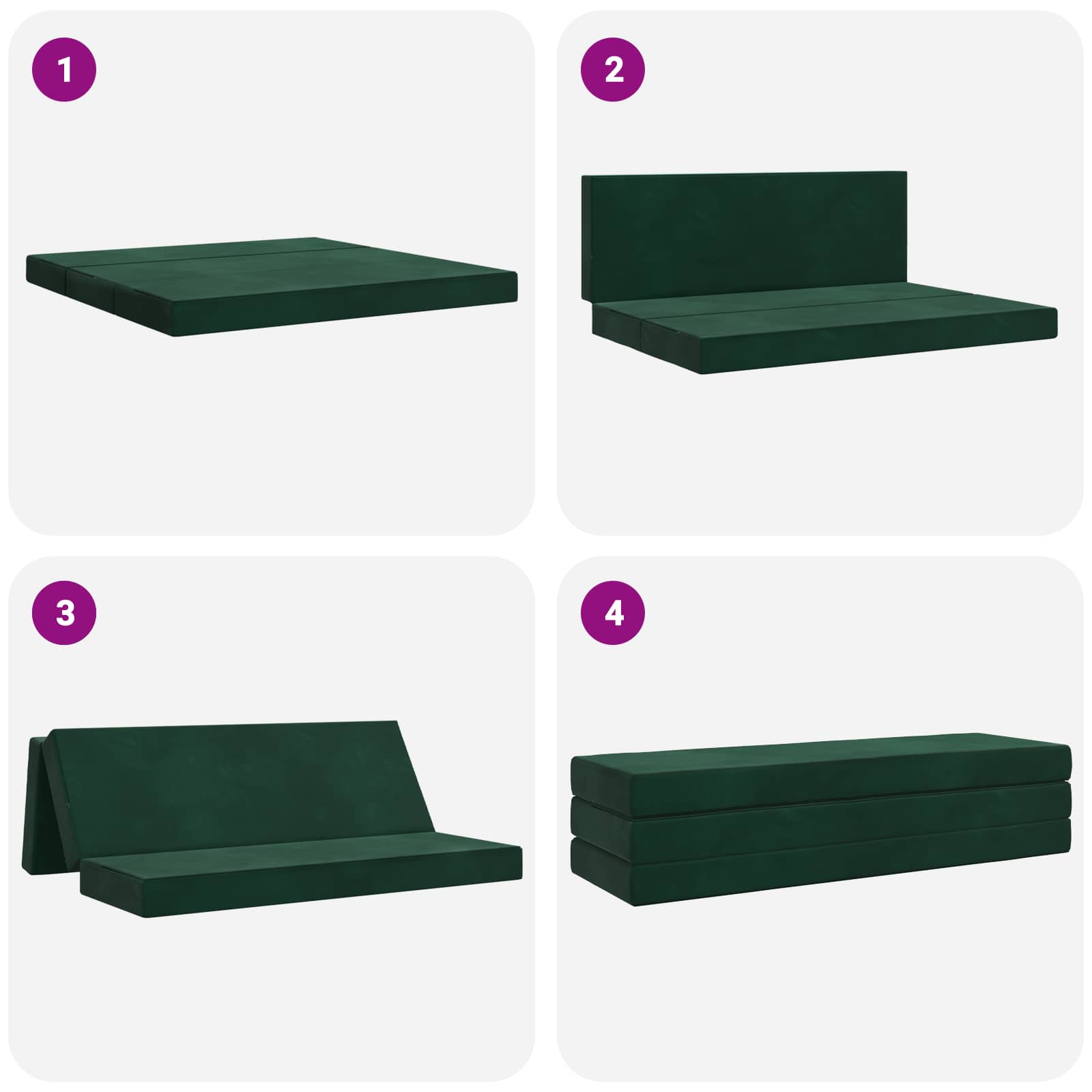 Sofa na razvlačenje 180 x 67 x 45 cm Tamnozelena