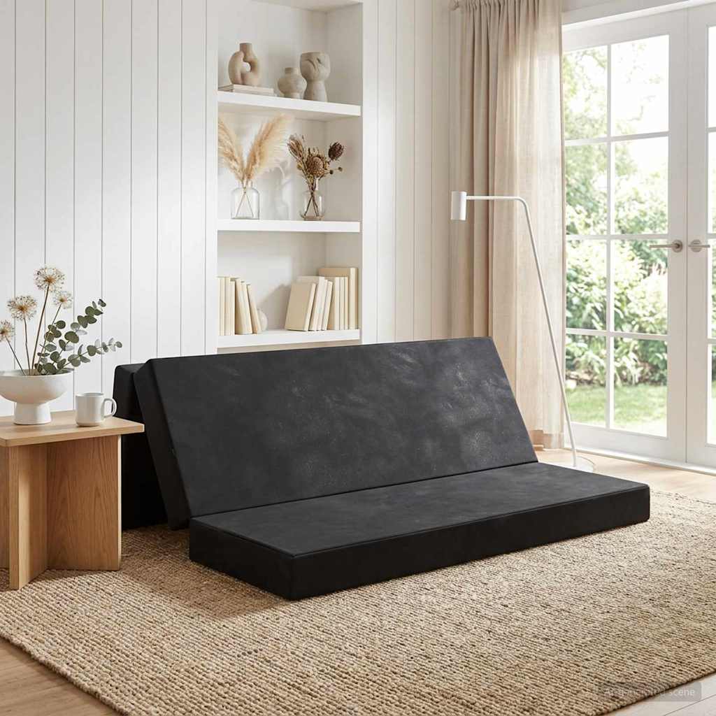Sofa na razvlačenje 180 x 67 x 45 cm Crna