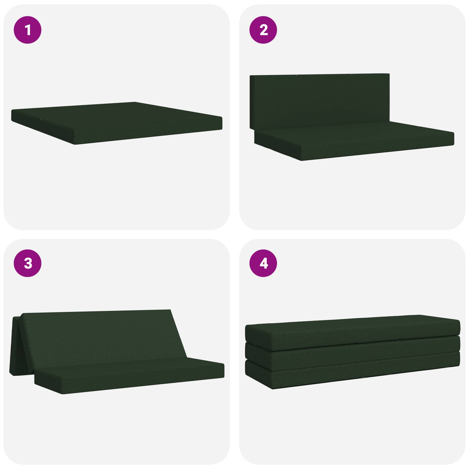 Sofa na razvlačenje 200 x 67 x 45 cm Tamnozelena