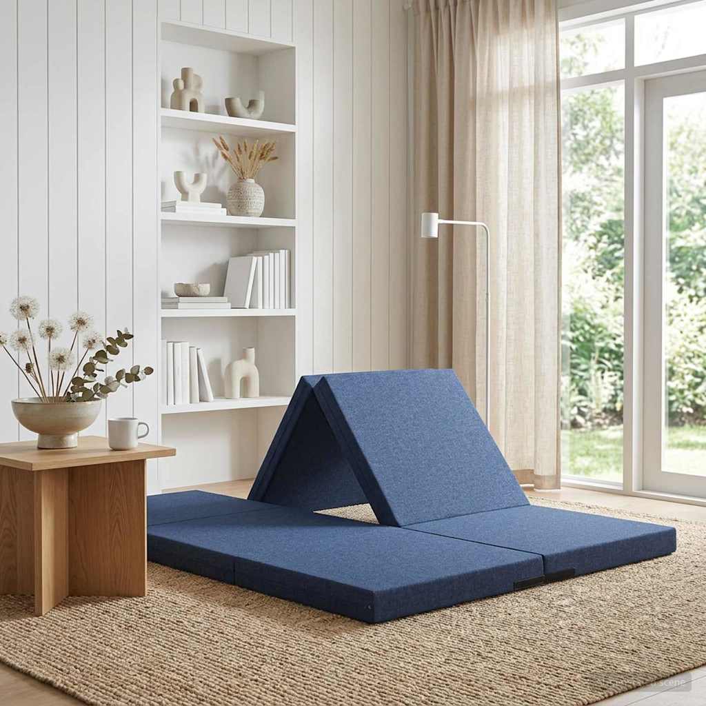 Sofa na razvlačenje 140 x 67 x 45 cm Plava