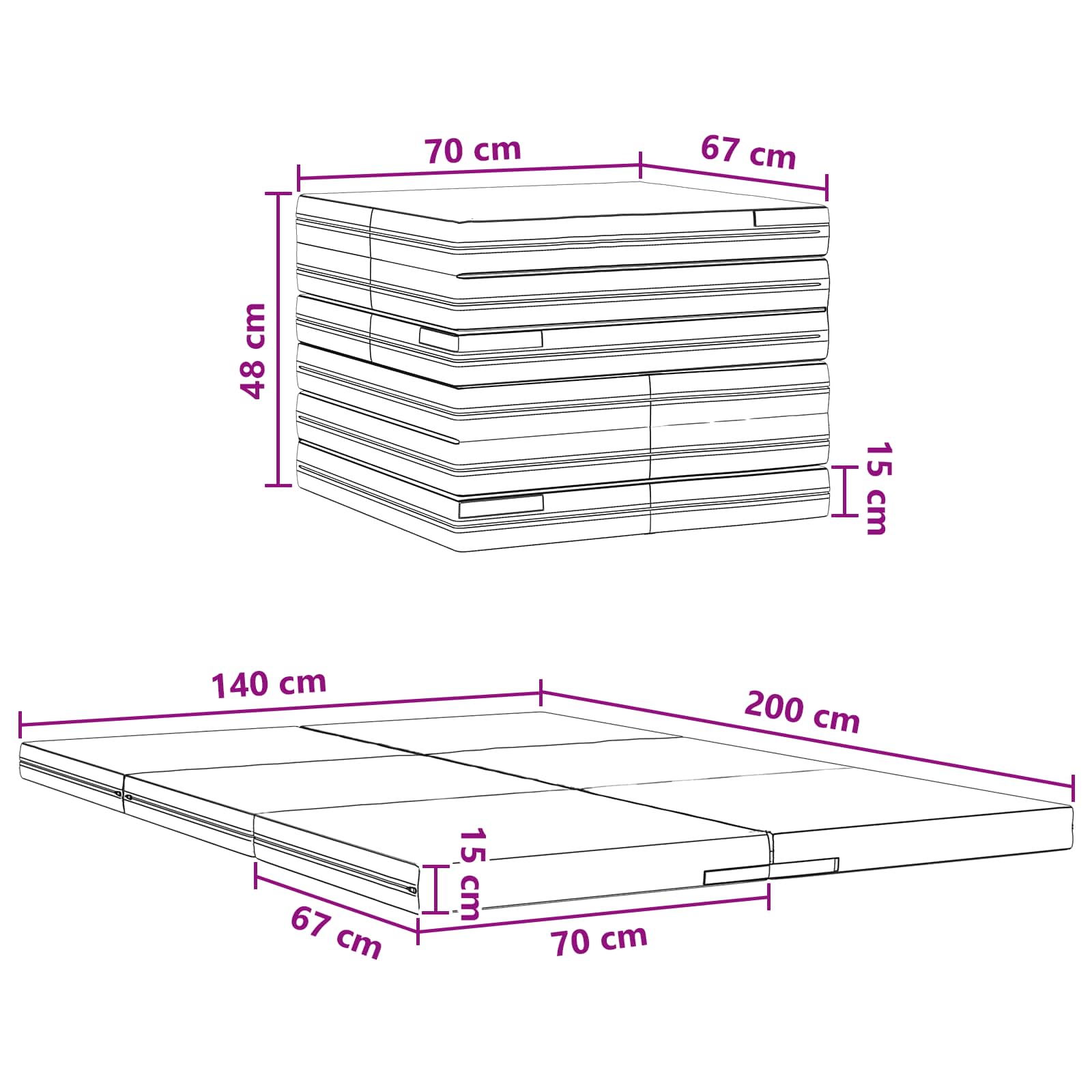 Sofa na razvlačenje 140 x 67 x 45 cm Tamnosiva