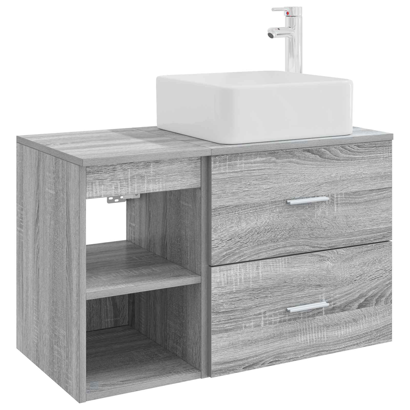 Set namještaja za kupaonicu 2 pcs Siva Sonoma Konstruirano drvo